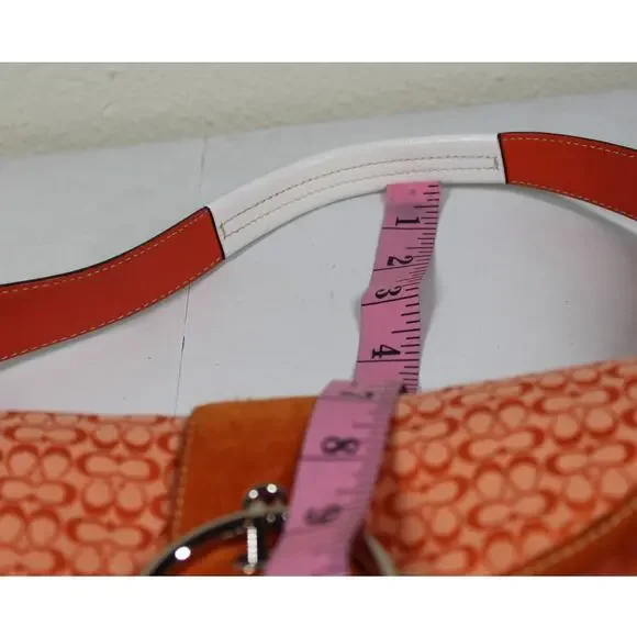 Coach Y2K Orange Small Signature Buckle Soho Hobo Shoulder Bag 6818